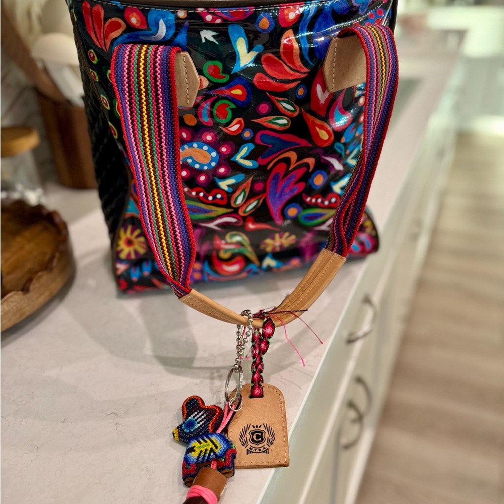 Consuela Multicolor Paisley Tote with Striped Strap - Picture 3 of 3